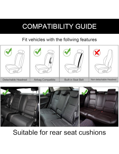 Fundas de Asiento de Cuero BaoLL Beige + Funda de Volante