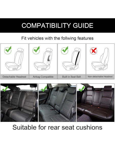 Fundas de Asiento de Cuero BaoLL Beige + Funda de Volante