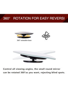 Espejos de Punto Ciego Convexos Flygun 4.8cm 2 Pcs Plateado 2