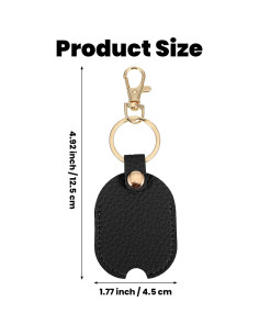 Funda de Llave de Cuero PU Negra Teaaha para Llaves de Coche 2