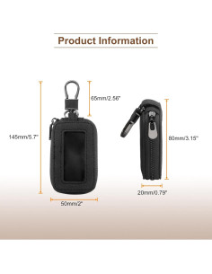 Funda de Llave de Coche HARFINGTON Cuero Negro Universal 2