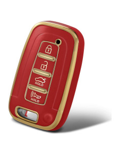Funda Protectora de Llave Inteligente WORCAS Rojo-Dorado 4 Botones