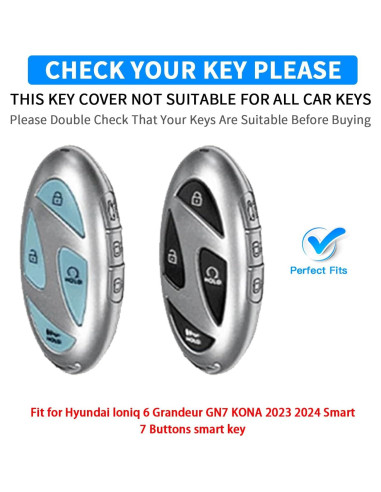 Cubierta de Llave QBUC para Hyundai Ioniq 6 2023-2024 7 Botones