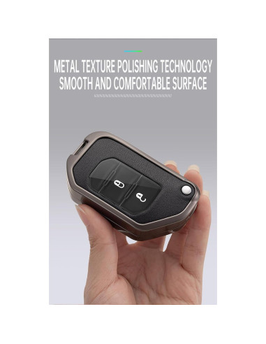 Funda de Llave HIBEYO para Jeep Wrangler JL 2018-2021 - Negro