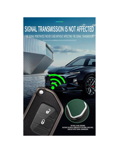 Funda de Llave HIBEYO para Jeep Wrangler JL 2018-2021 - Negro