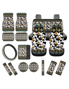 Juego de Fundas de Asiento de Coche Jiquruby 17 Piezas Estampado