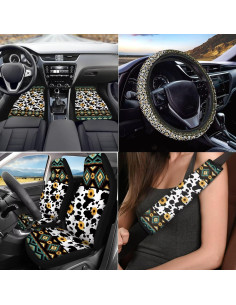 Juego de Fundas de Asiento de Coche Jiquruby 17 Piezas Estampado 2