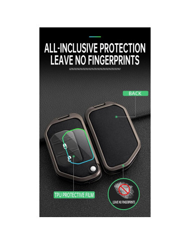 Funda de Llave HIBEYO para Jeep Wrangler JL 2018-2021 - Negro