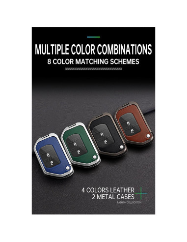 Funda de Llave HIBEYO para Jeep Wrangler JL 2018-2021 - Negro