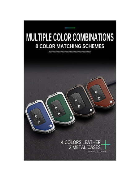 Funda de Llave HIBEYO para Jeep Wrangler JL 2018-2021 - Negro