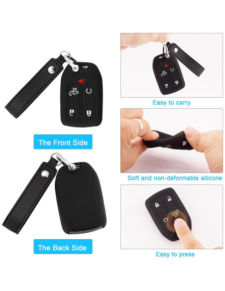 Cubierta de Llave de Silicona Koaudb para Chevy GMC 5 Botones