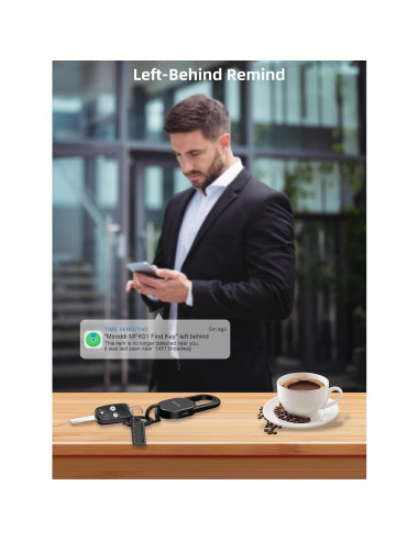 Llave con rastreador Miroddi, Bluetooth, recargable, negro