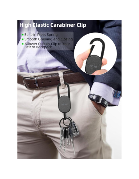 Llave con rastreador Miroddi, Bluetooth, recargable, negro