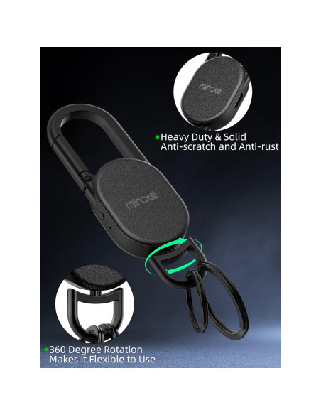 Llave con rastreador Miroddi, Bluetooth, recargable, negro