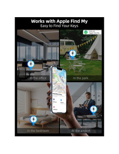 Llavero rastreador Miroddi con Find My para iOS, negro 2