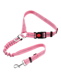 Cinturón de Seguridad para Perros YAOHDAO Rosa Ajustable