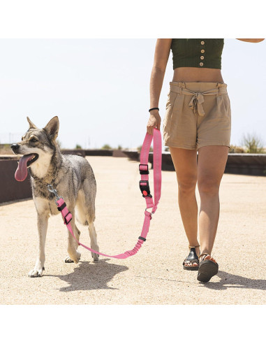 Cinturón de Seguridad para Perros YAOHDAO Rosa Ajustable