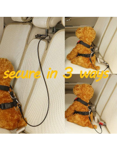 Cinturón de Seguridad para Mascotas ACBungji 61 cm Acero Inoxidable 2