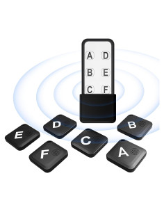 Localizador de Llaves KZO Inalámbrico 90dB 6 Receptores Negro