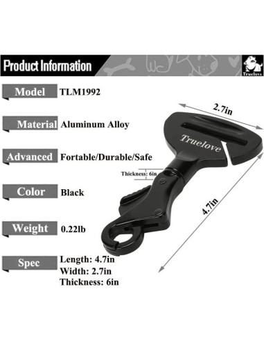 Cierre de Seguridad para Cinturón de Perro Truelove - Universal