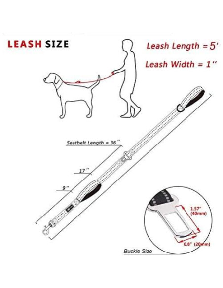 Correa para Perro PoyPet 1.52m con Cinturón de Seguridad Beige Correa para Perro PoyPet 1.52m con Cinturón de Seguridad Beige