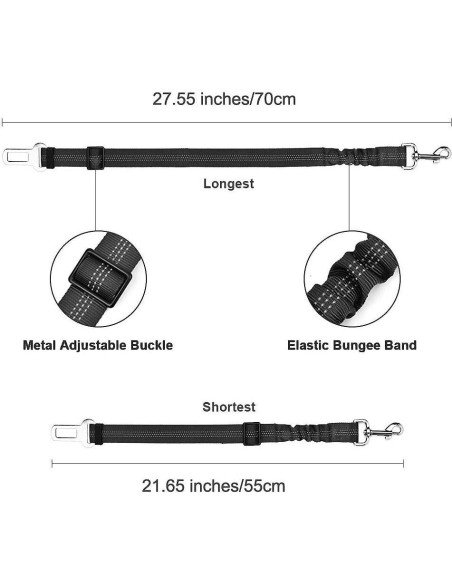 Cinturón de Seguridad para Perros CZZY Ajustable 65-90 cm