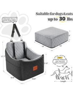 Asiento Elevador para Perros Medianos INDYBUD Negro/Gris 2