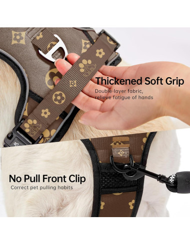 Arnés para Perros Sin Tirones NESTROAD Ajustable Marrón S
