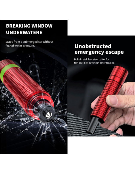 Martillo de Seguridad para Coche LANBOUY 2 Pack - Rompedor de Ventanas y Cortador de Cinturón