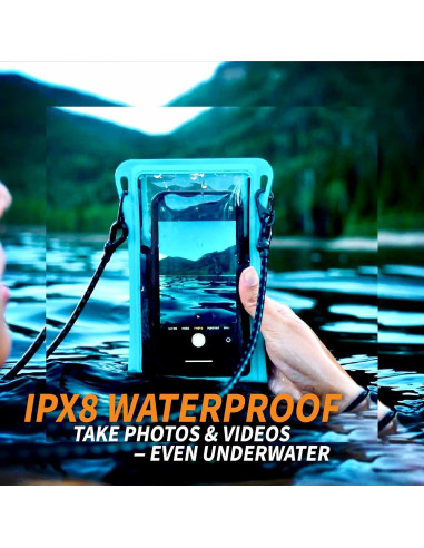 Funda impermeable Stash7 para smartphone hasta 7.5" azul