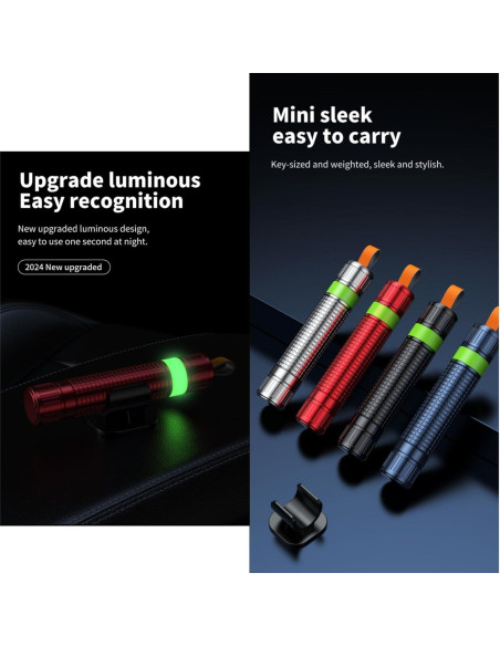 Martillo de Seguridad para Coche LANBOUY 2 Pack - Rompedor de Ventanas y Cortador de Cinturón