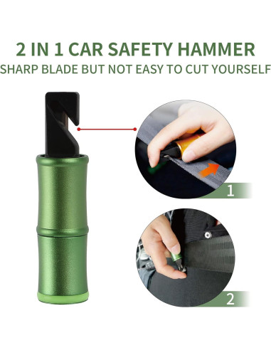 Kit de Emergencia 2-en-1 PSLER Martillo Seguridad Verde