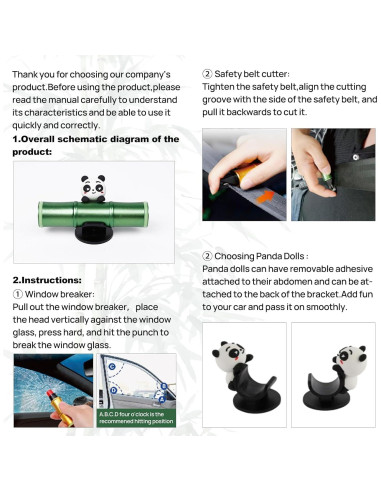 Kit de Emergencia 2-en-1 PSLER Martillo Seguridad Verde