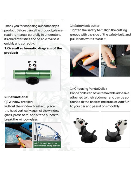 Kit de Emergencia 2-en-1 PSLER Martillo Seguridad Verde