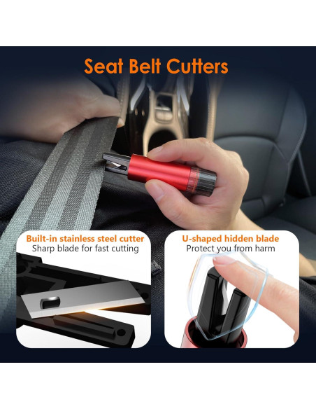 Kit de Seguridad Geyrut: Martillo de Vidrio y Cortador de Cinturón