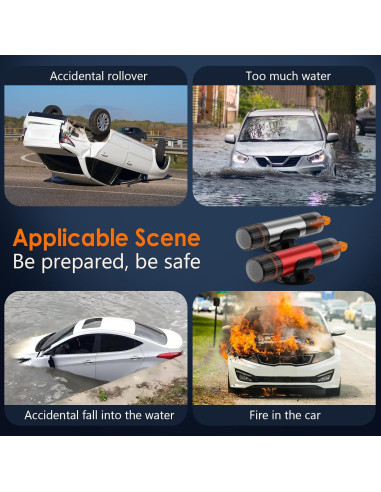 Kit de Seguridad Geyrut: Martillo de Vidrio y Cortador de Cinturón