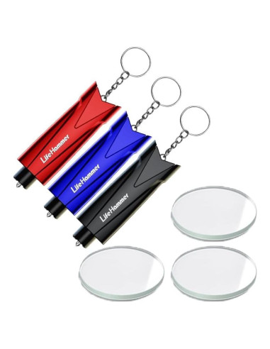 3 Pcs Rompedor de Ventana de Emergencia BOSOIRSOU 2-en-1