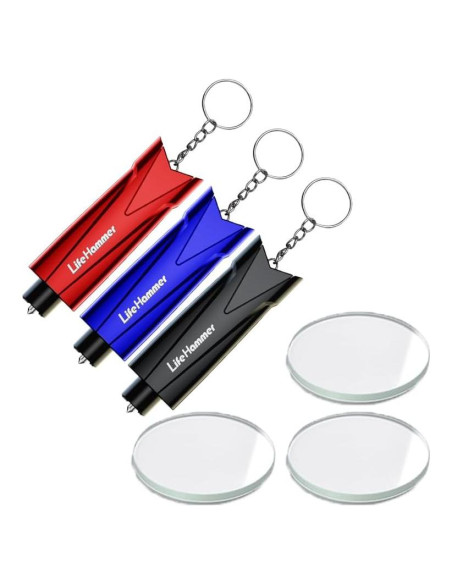3 Pcs Rompedor de Ventana de Emergencia BOSOIRSOU 2-en-1