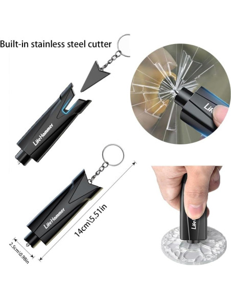 3 Pcs Rompedor de Ventana de Emergencia BOSOIRSOU 2-en-1