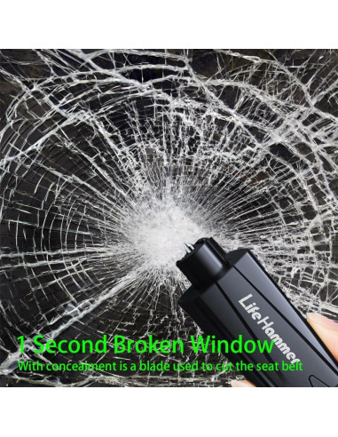 3 Pcs Rompedor de Ventana de Emergencia BOSOIRSOU 2-en-1