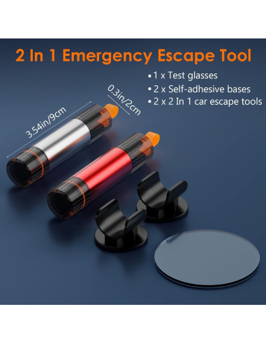 Kit de Seguridad Geyrut: Martillo de Vidrio y Cortador de Cinturón