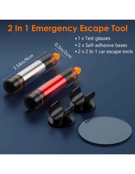 Kit de Seguridad Geyrut: Martillo de Vidrio y Cortador de Cinturón