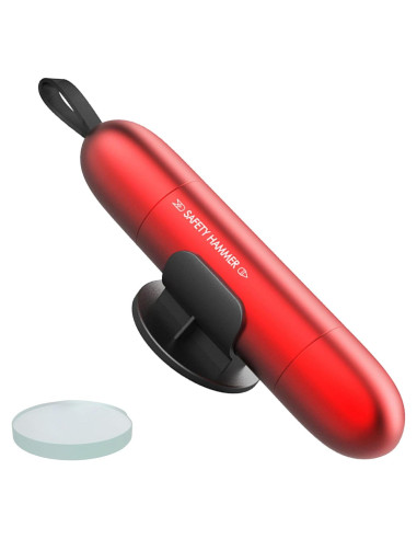 Martillo de Seguridad PUEZOKLY 2-en-1 para Automóvil - Rompedor de Ventanas y Cortador de Cinturones