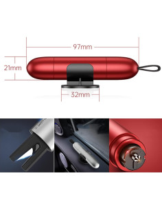 Martillo de Seguridad PUEZOKLY 2-en-1 para Automóvil - Rompedor de Ventanas y Cortador de Cinturones 2