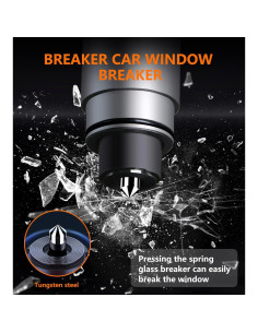 Martillo de Seguridad 3 en 1 Capitán del Automóvil - Rompevidrios y Cortador de Cinturón 2