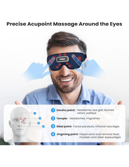 Masajeador de Ojos Youdgee BLU-EYM-0ES con Calor y Vibración