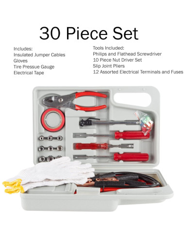 Kit de Emergencia en Carretera Stalwart 30 Piezas con Estuche