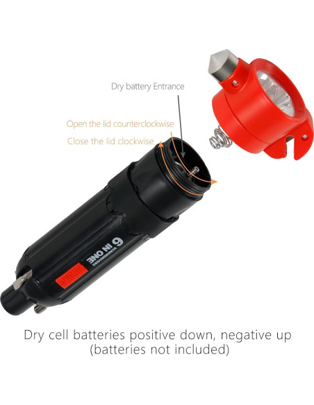 Martillo de Seguridad 6-en-1 BUSEJINS con Luz y Destornillador
