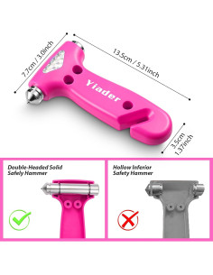 Martillo de Seguridad Yiader con Cortador de Cinturón - Rosa y Verde 2