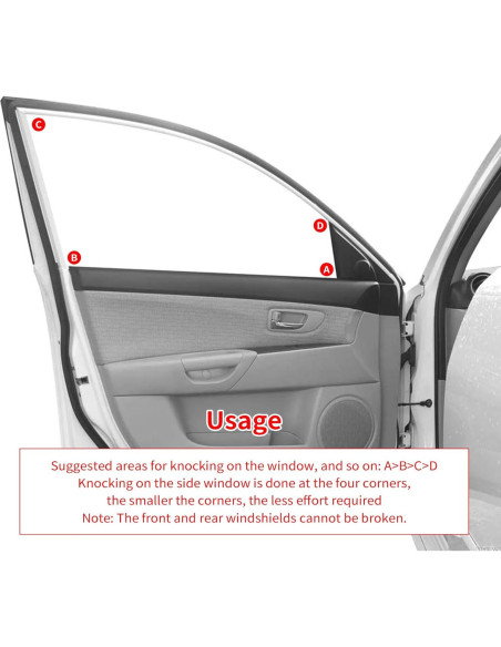 2 Piezas Martillo de Seguridad DSHFKLX 3-en-1 para Automóvil